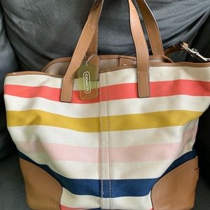 Spring Stripes Coach Bag